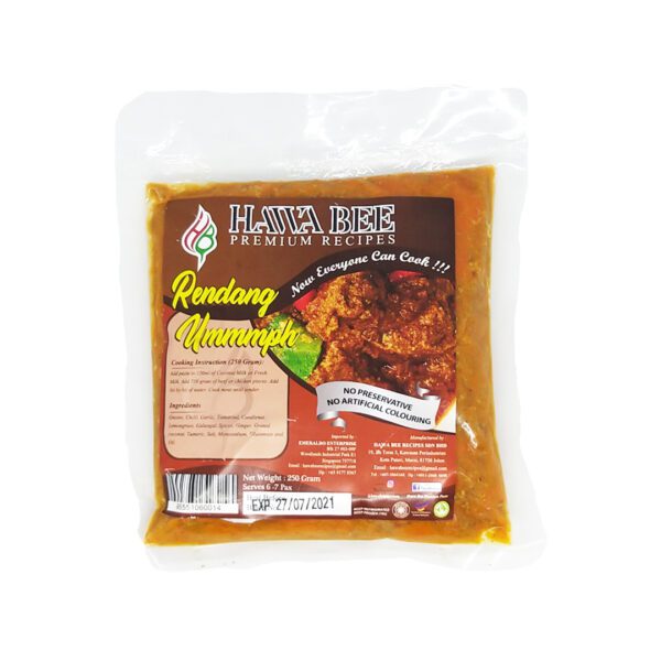 Hawa Bee Rendang 250g » Toko Warisan - Halal Frozen Food & Muslim ...