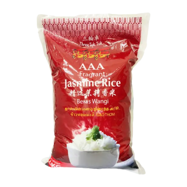 THREE TUK TUK FRAGRANT JASMINE RICE 5KG